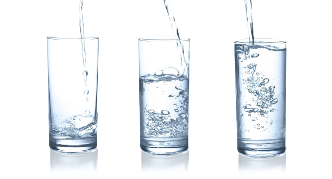 3 verres d'eau